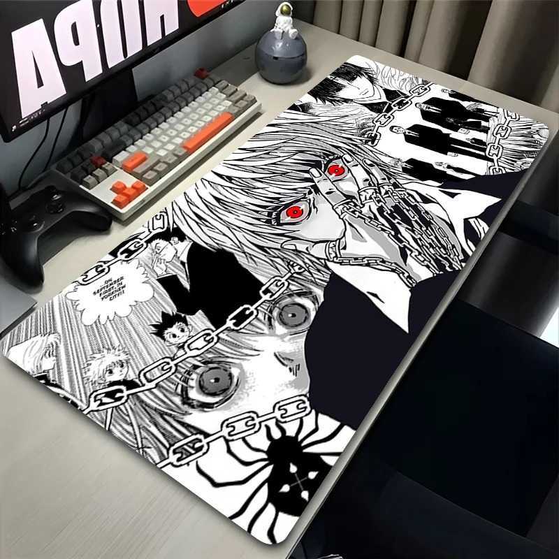 Desk Setup White - Mouse Pad Laptop Japan Anime Keyboard