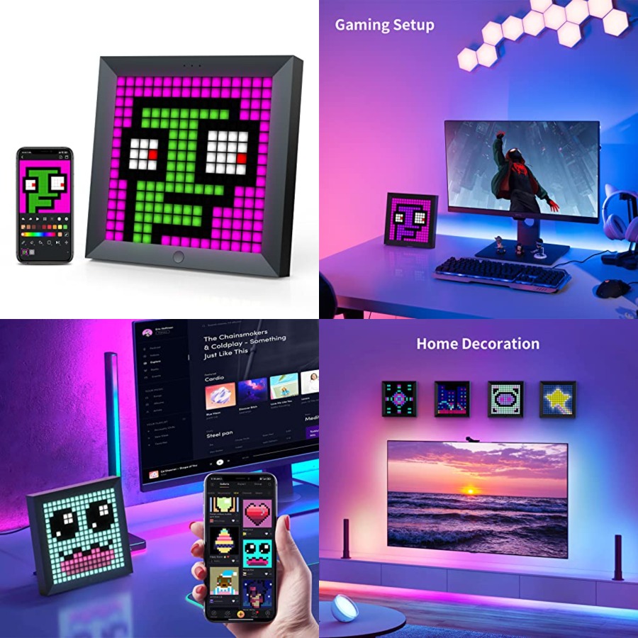 Desk Setup For Gaming - LED Light Pixel Display Panel Suit