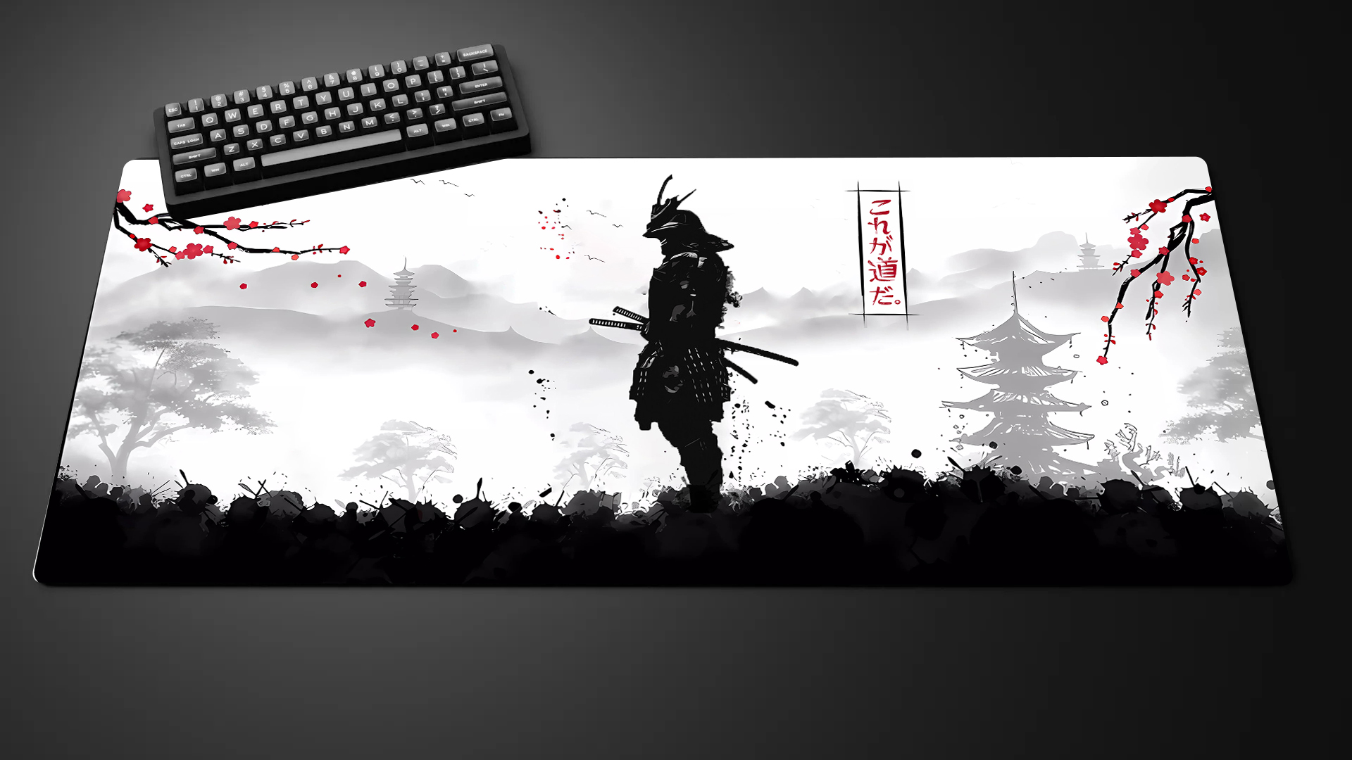 Desk Setup For Gaming - Mousepad Japanese Sakura Samurai Desk Accessories