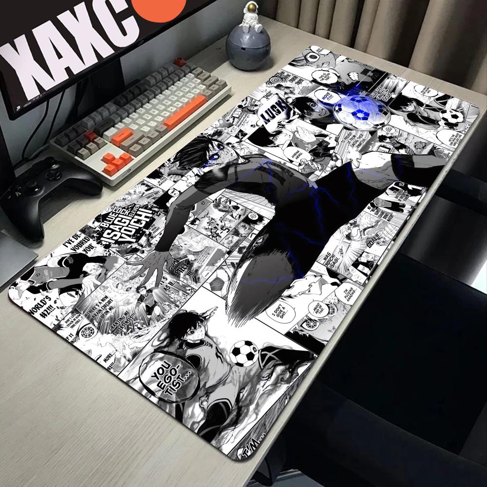 Desk Setup White - Black And White Anime Mouse Pad