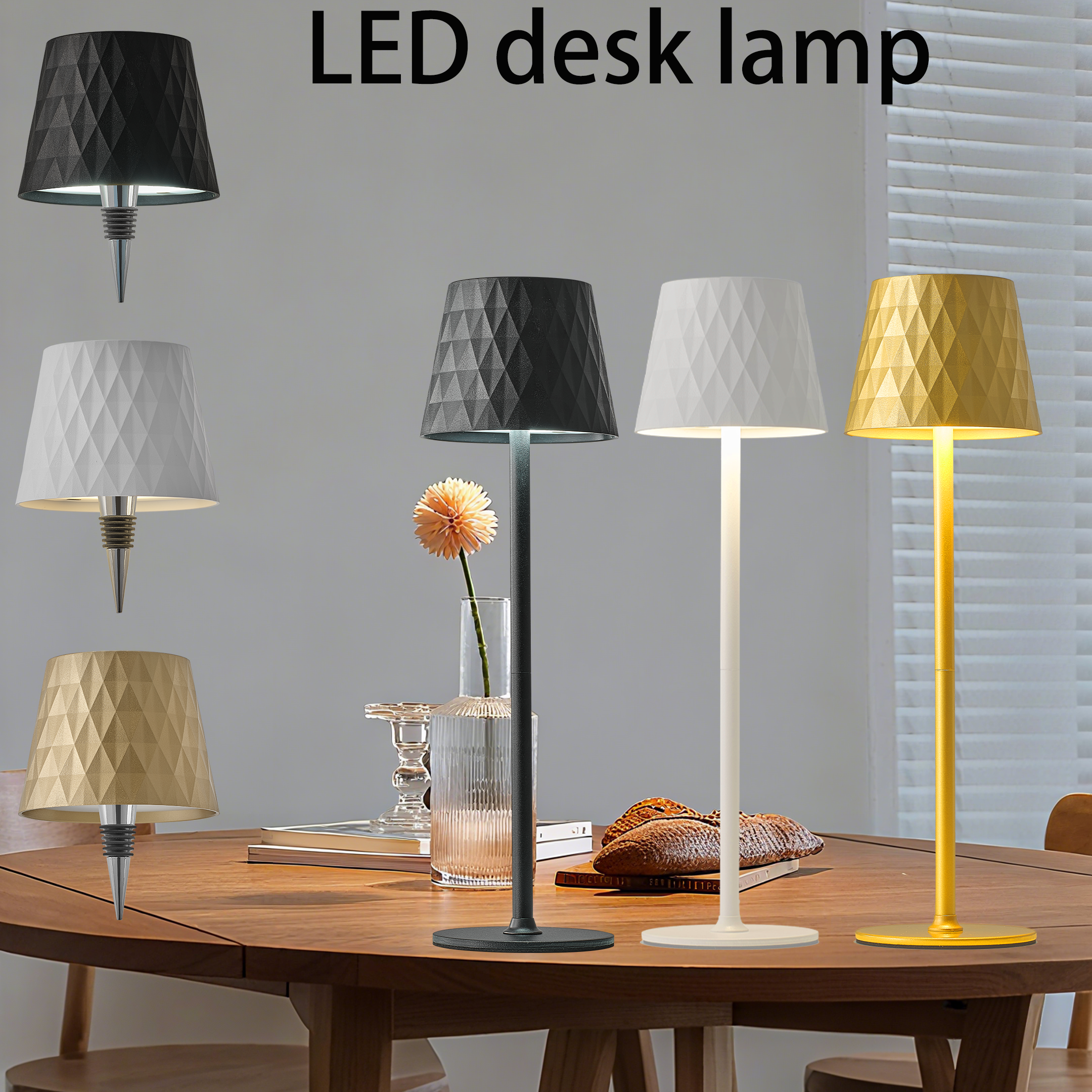 Ambient Light Bar Usb - Wireless Diamond-Shaped Tall Led Table Lamp,