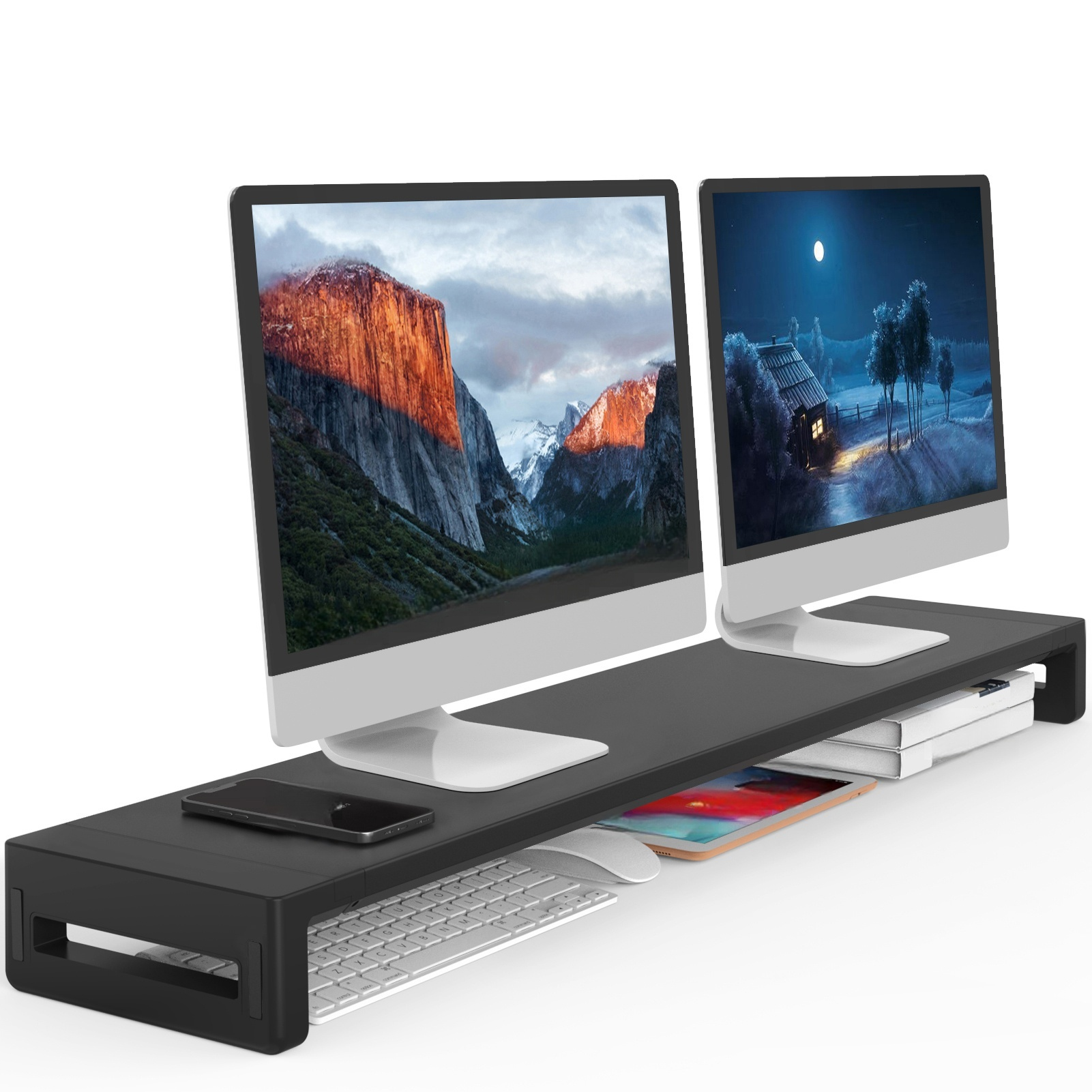 Dual Monitor Stand Riser, Exte - Dual Monitor Desk Setup recensione e prezzo