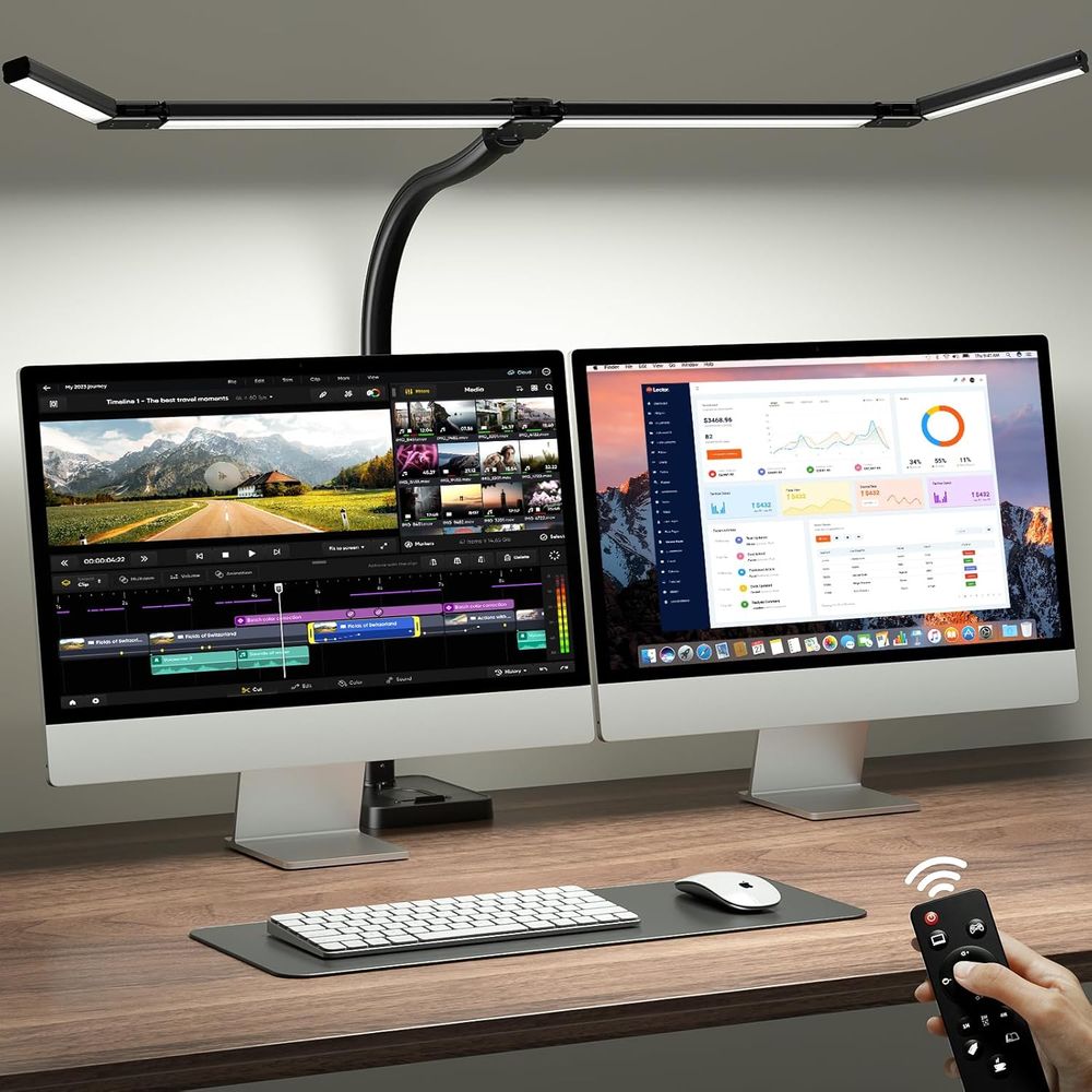 42-inch LED Desk Lamp with Adj - Dual Monitor Desk Setup recensione e prezzo