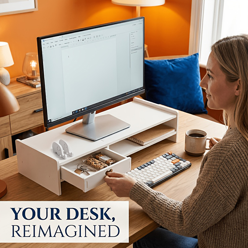 Minimalist White PVC Monitor S - Desk Setup White recensione e prezzo