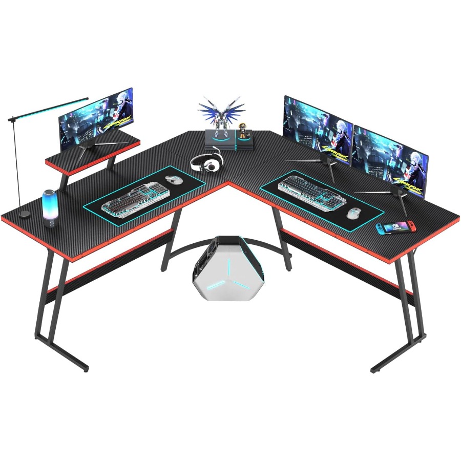 L Shaped Gaming Desk with Larg - Setup Desk Monitor recensione e prezzo