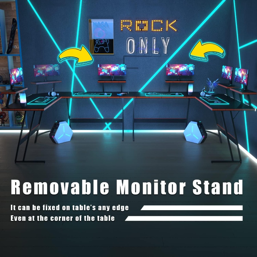 L Shaped Gaming Desk with Larg - Setup Desk Monitor recensione e prezzo