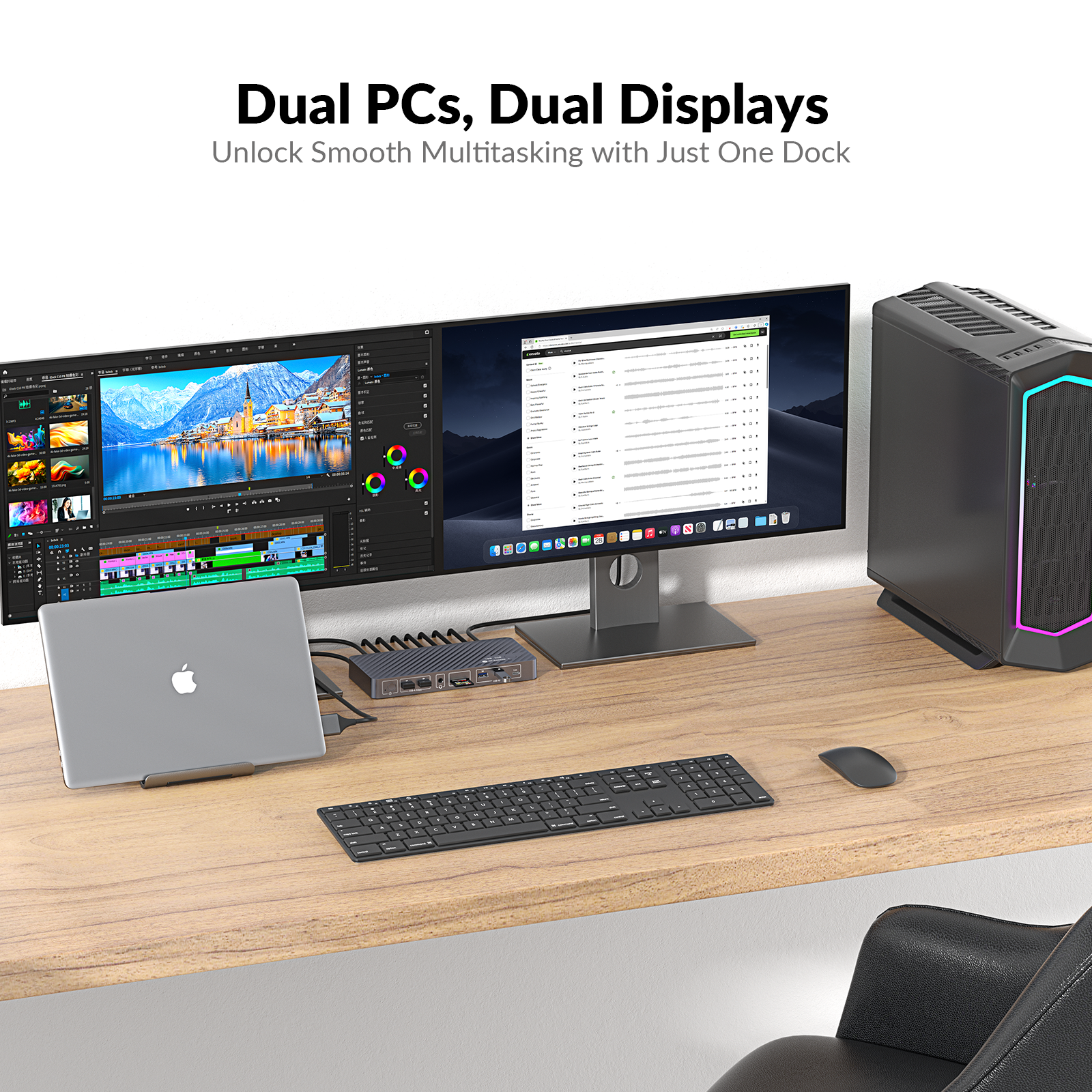 USB-C Docking Station for MacB - Dual Monitor Desk Setup recensione e prezzo