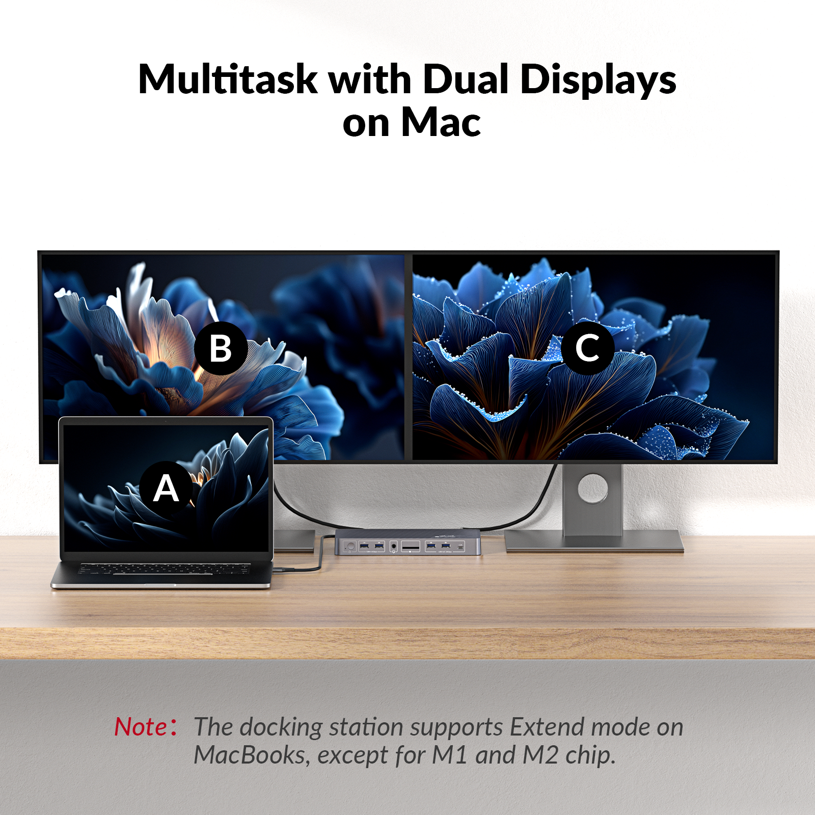 USB-C Docking Station for MacB - Dual Monitor Desk Setup recensione e prezzo