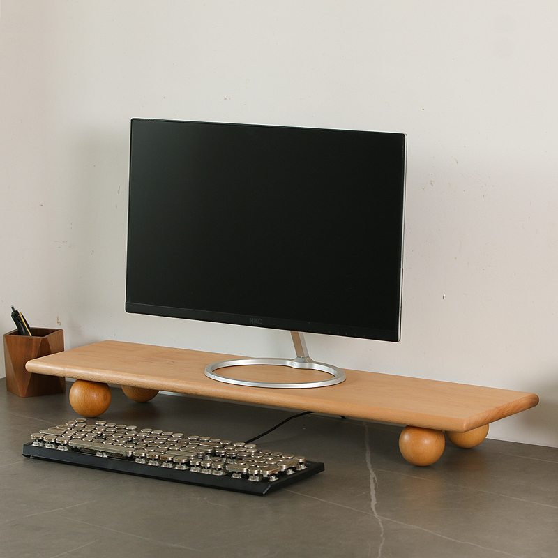 Natural Wood Desktop Riser Dua - Dual Monitor Desk Setup recensione e prezzo