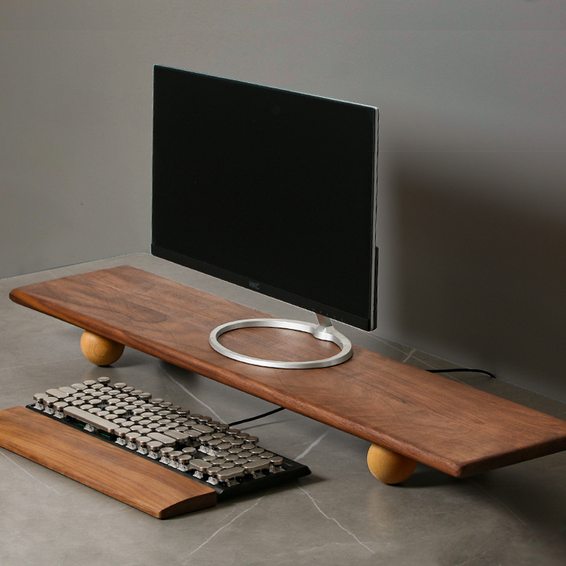Natural Wood Desktop Riser Dua - Dual Monitor Desk Setup recensione e prezzo