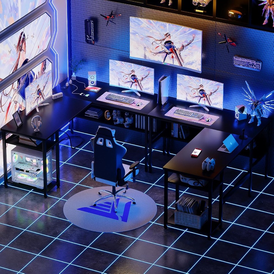 Reversible L Shaped Desk with  - Desk Setup For Gaming recensione e prezzo