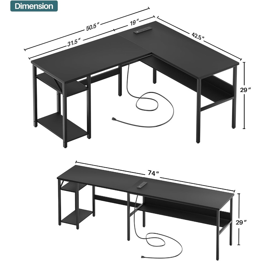 Reversible L Shaped Desk with  - Desk Setup For Gaming recensione e prezzo
