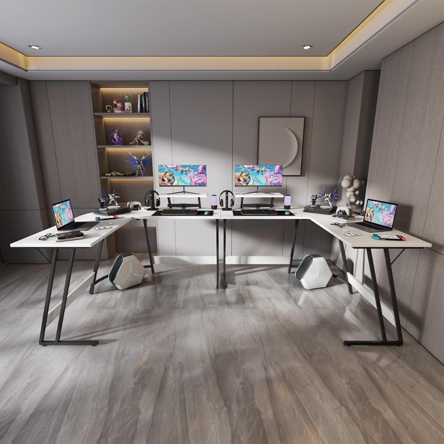 L Shaped Gaming Desk with Larg - Setup Desk Monitor recensione e prezzo
