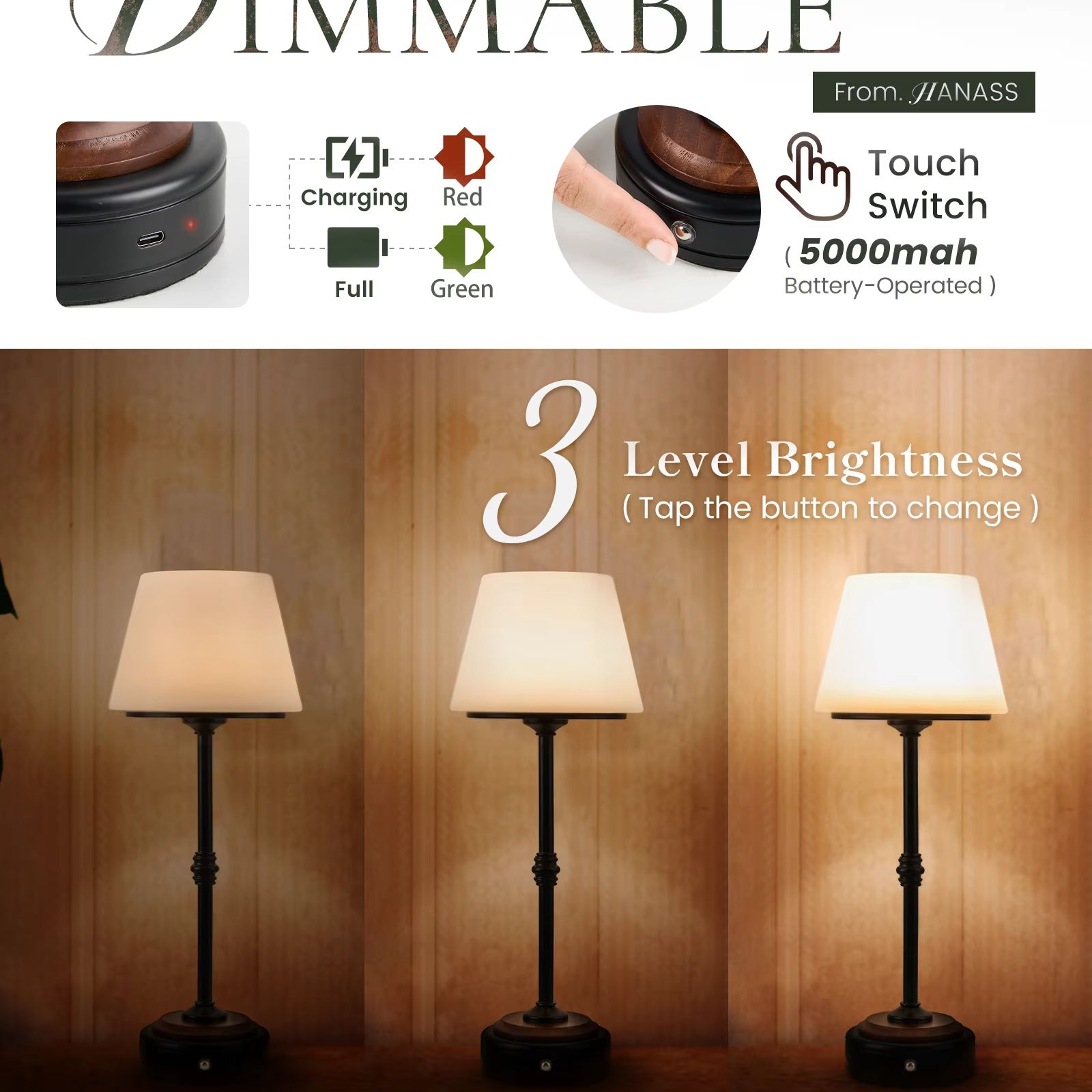 Cordless Table Lamps Set of  5 - Desk Setup Lamp recensione e prezzo