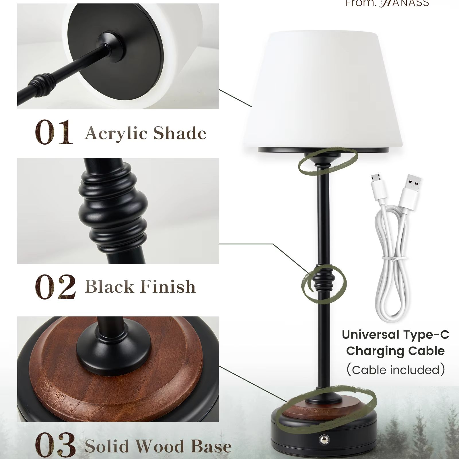 Cordless Table Lamps Set of  5 - Desk Setup Lamp recensione e prezzo
