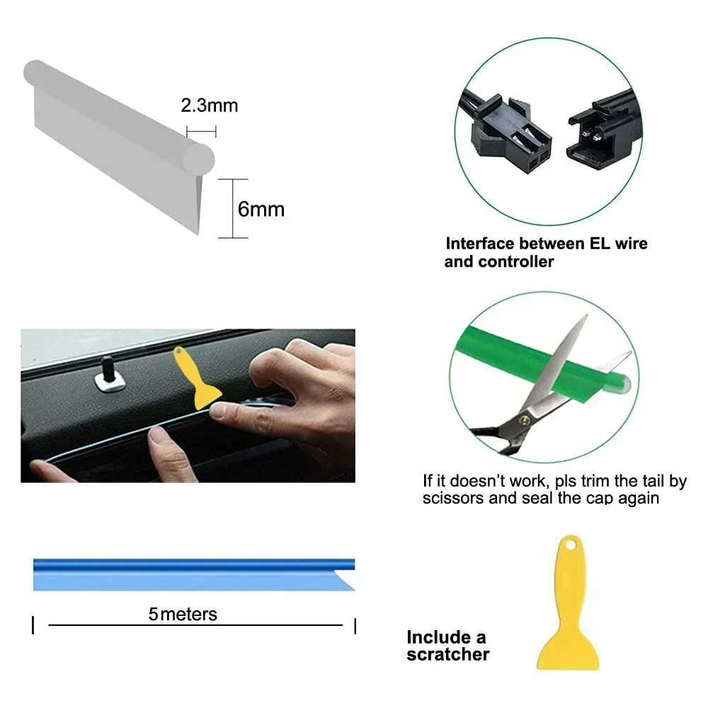 1/3/5M Car Interior Light Deco - Ambient Light Bar Usb recensione e prezzo