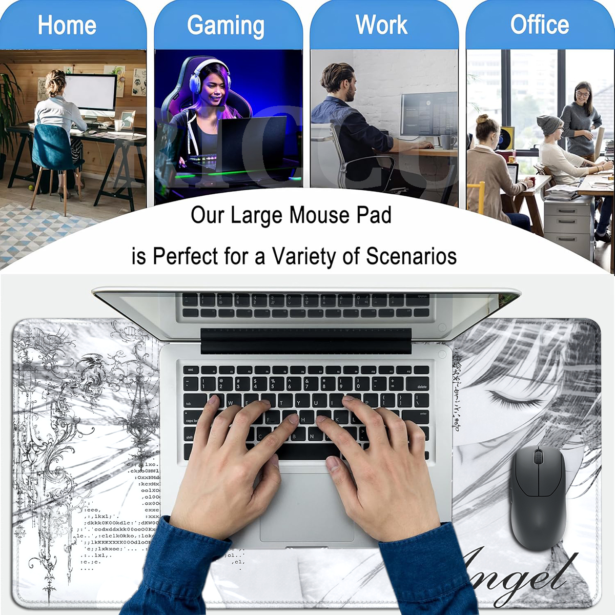 Anime Aesthetics Mousepad Blac - Desk Setup White recensione e prezzo