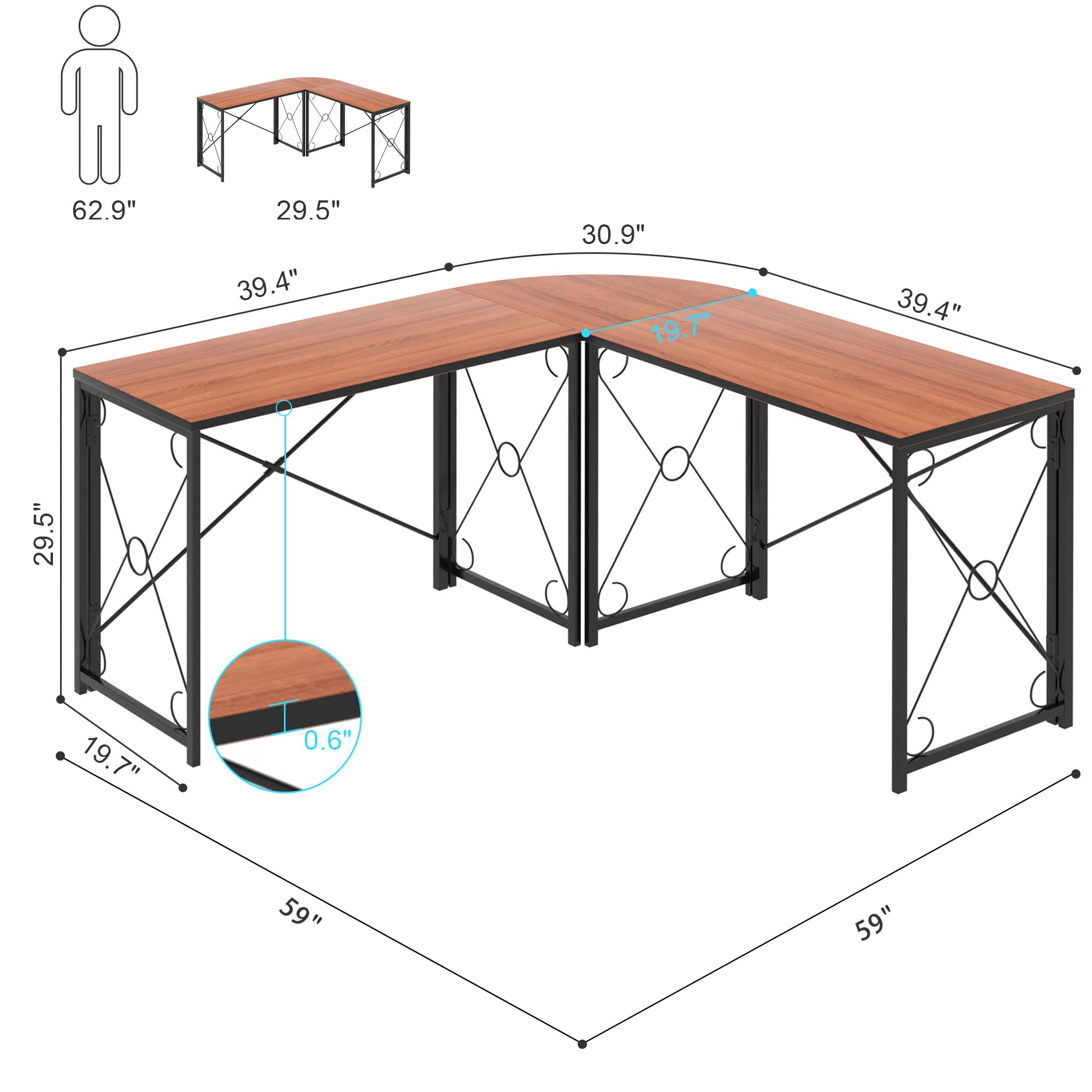 L-Shaped Computer Desk With Me - Dual Monitor Desk Setup recensione e prezzo
