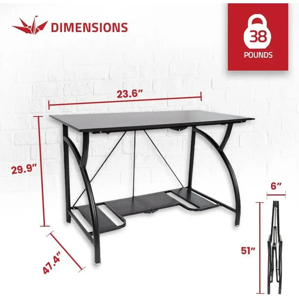 Space-Saving Foldable Desk for - Desk Setup Dual Monitor And Laptop recensione e prezzo