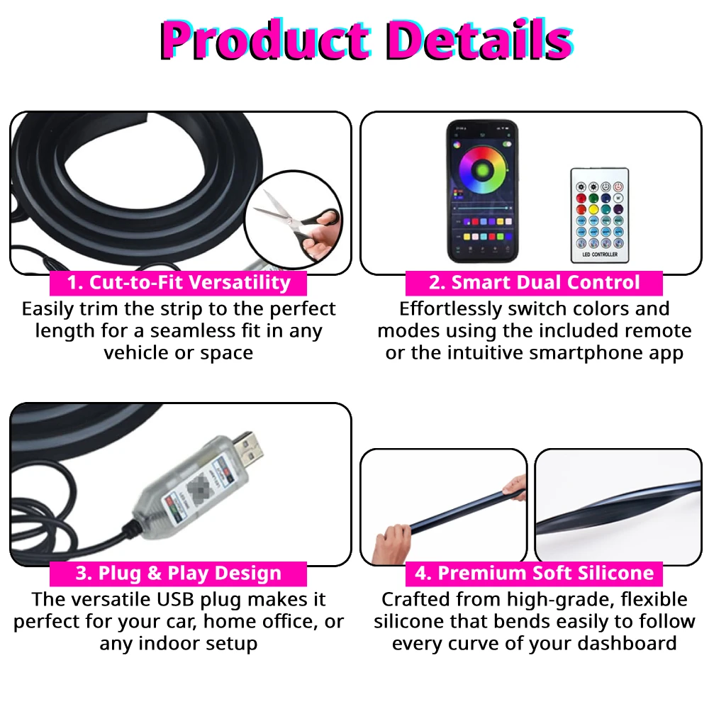 Car Windshield Ambient Light S - Ambient Light Bar Usb recensione e prezzo