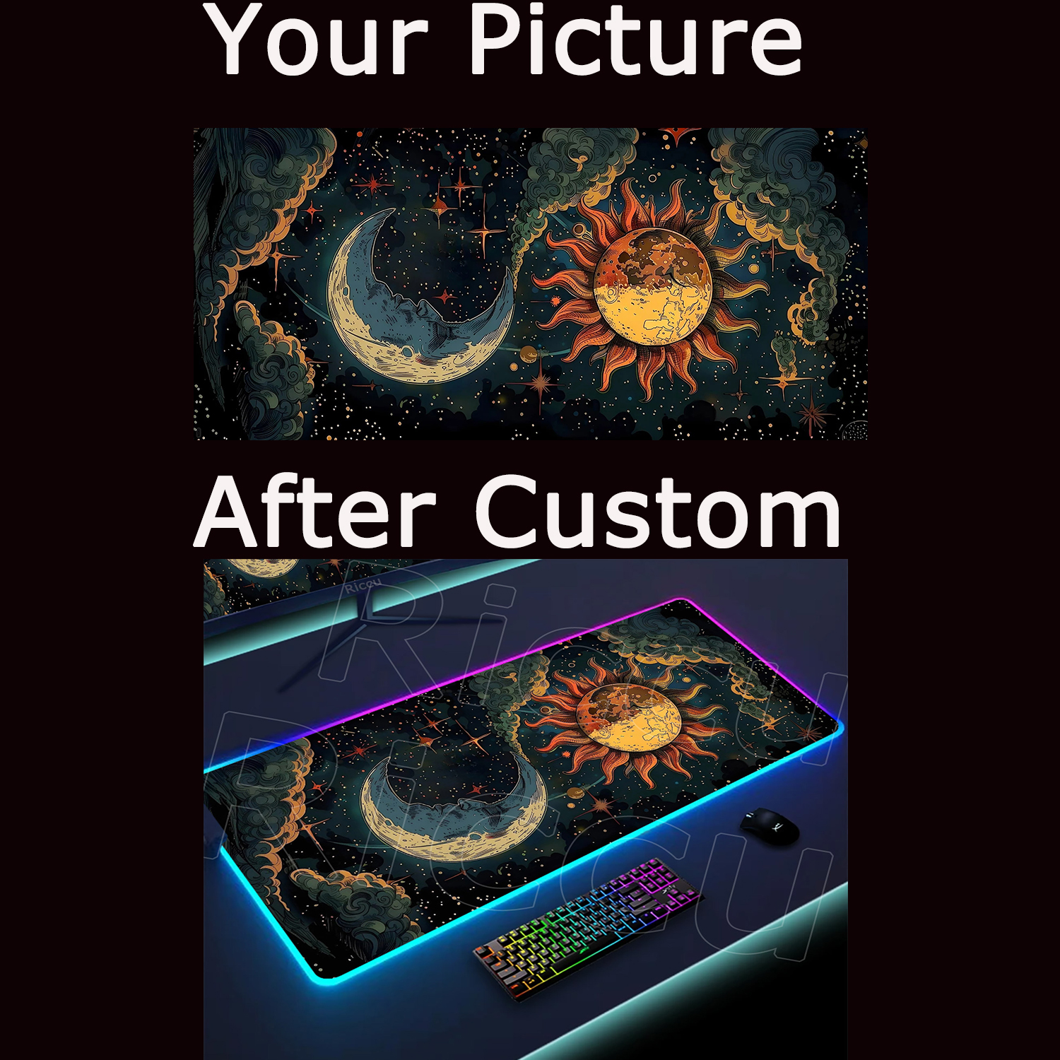 Large DIY RGB Mouse Pad Custom - Desk Setup Diy recensione e prezzo
