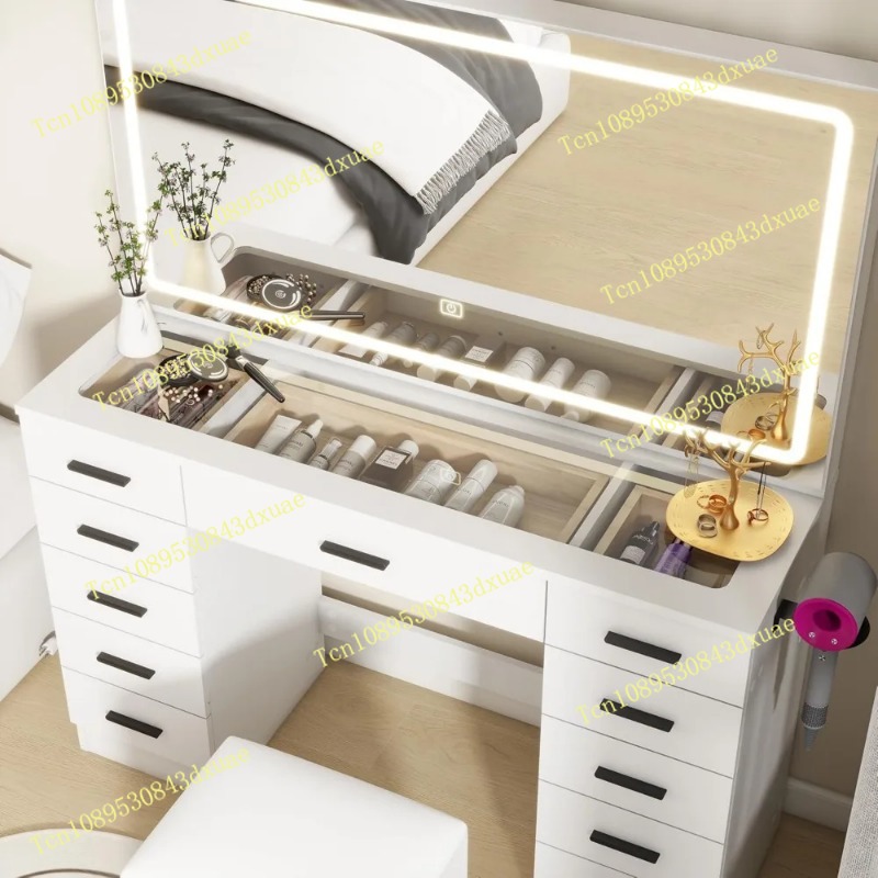 Glass Top Makeup Table with Mi - Desk Setup Lamp recensione e prezzo