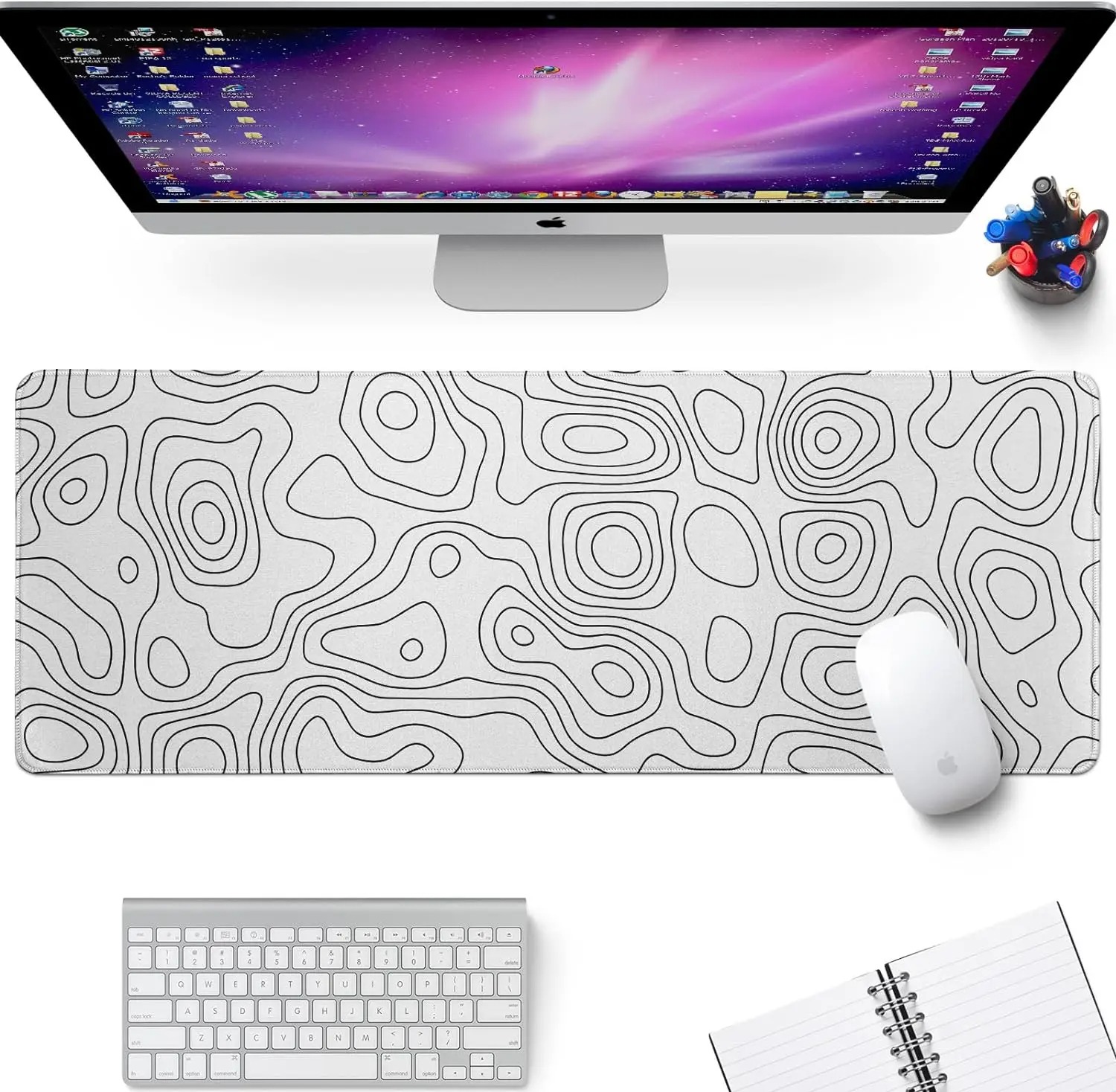 White Rubber Mouse Pad Topogra - Desk Setup White recensione e prezzo