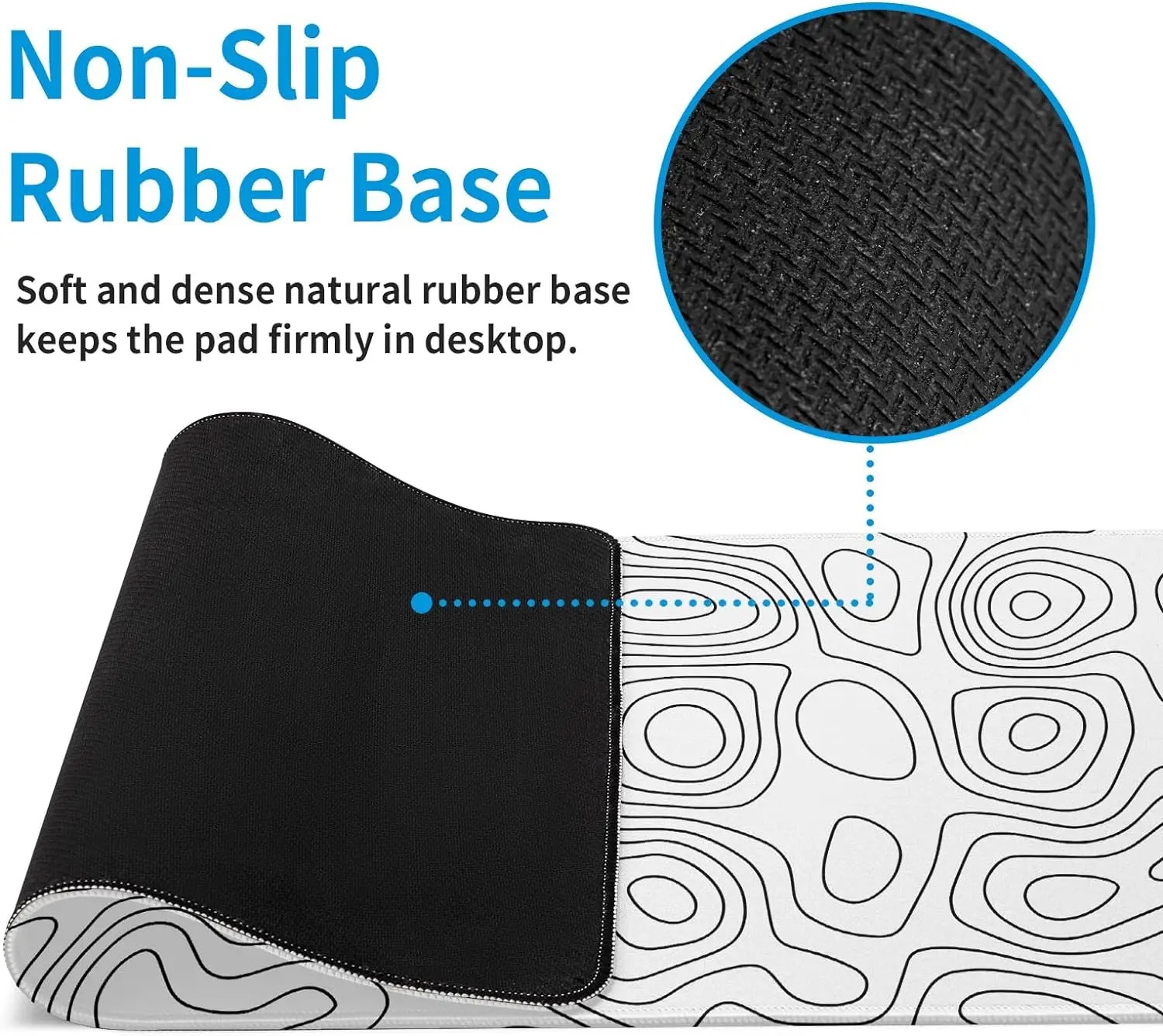 White Rubber Mouse Pad Topogra - Desk Setup White recensione e prezzo