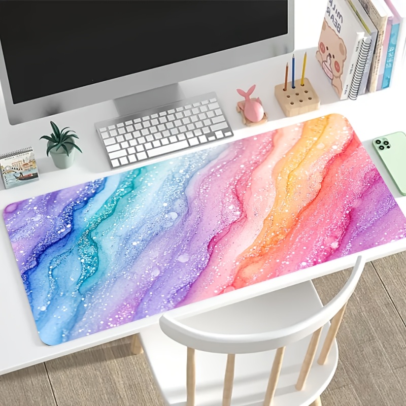 Vibrant Rainbow Glitter Marble - Desk Setup For Gaming recensione e prezzo