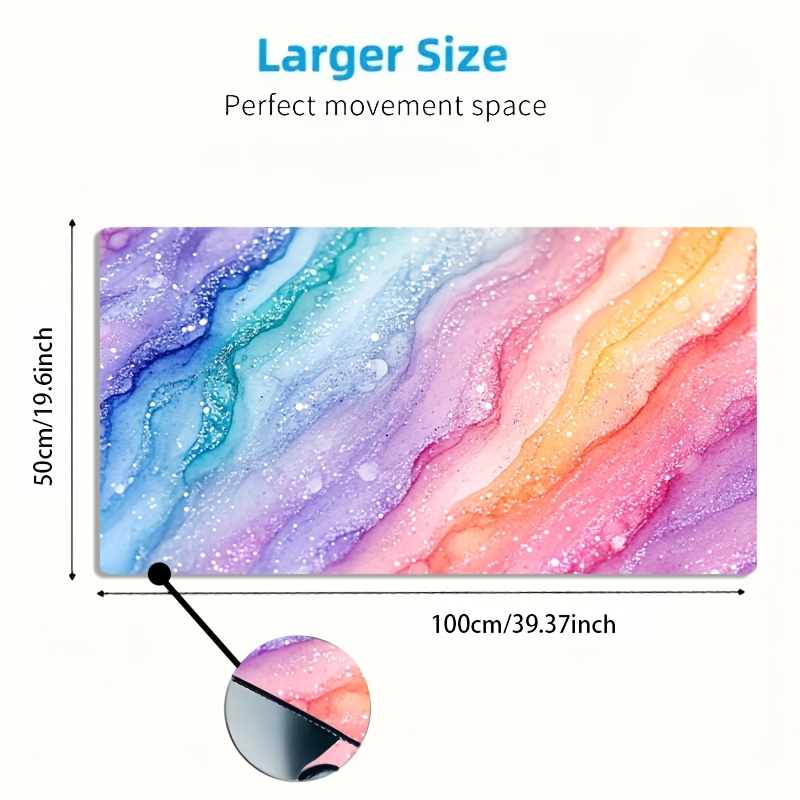 Vibrant Rainbow Glitter Marble - Desk Setup For Gaming recensione e prezzo
