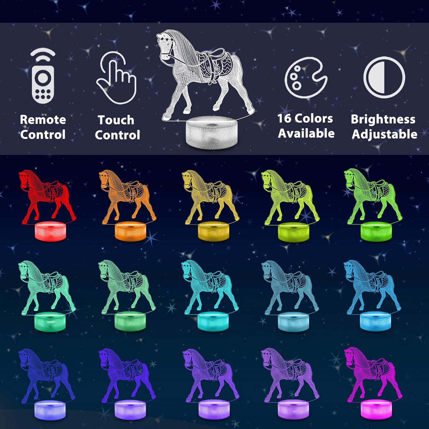 NEW Animal Horse 3D Night Lamp - Desk Setup Diy recensione e prezzo