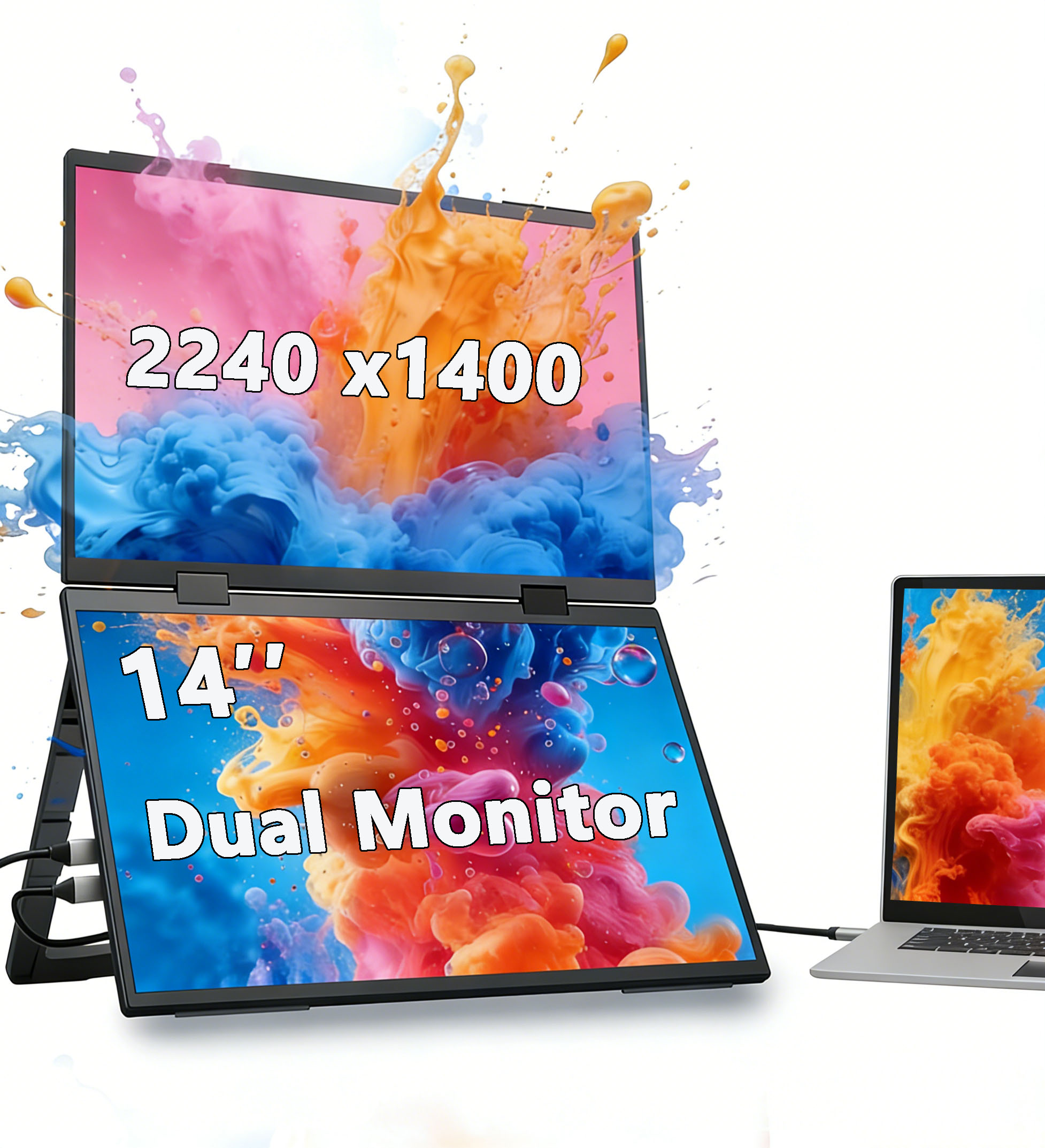 14‘’ Dual Portable Monitor Sta - Dual Monitor Desk Setup recensione e prezzo