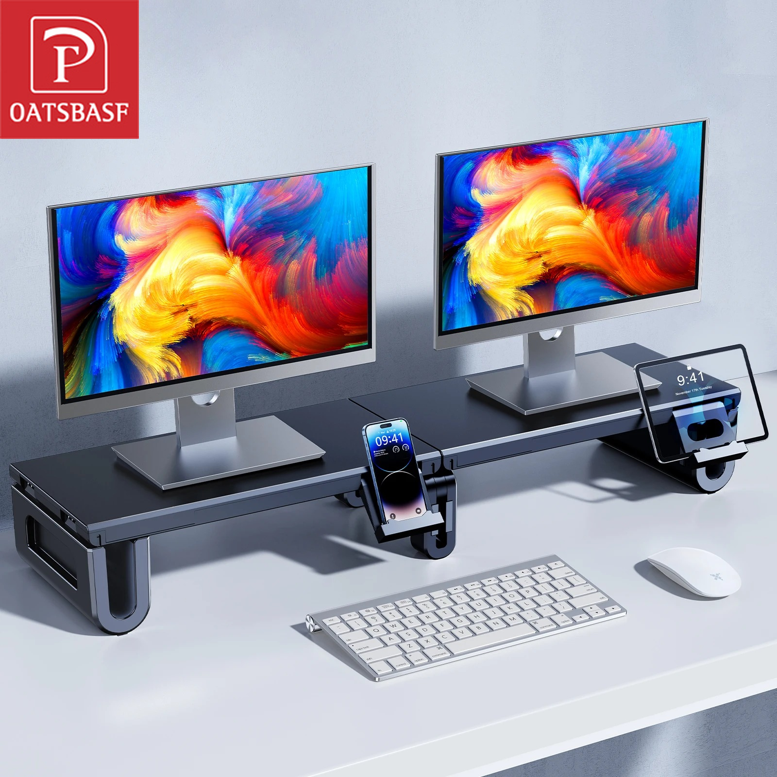 Oatsbasf Dual Monitor Stand Ri - Dual Monitor Desk Setup recensione e prezzo