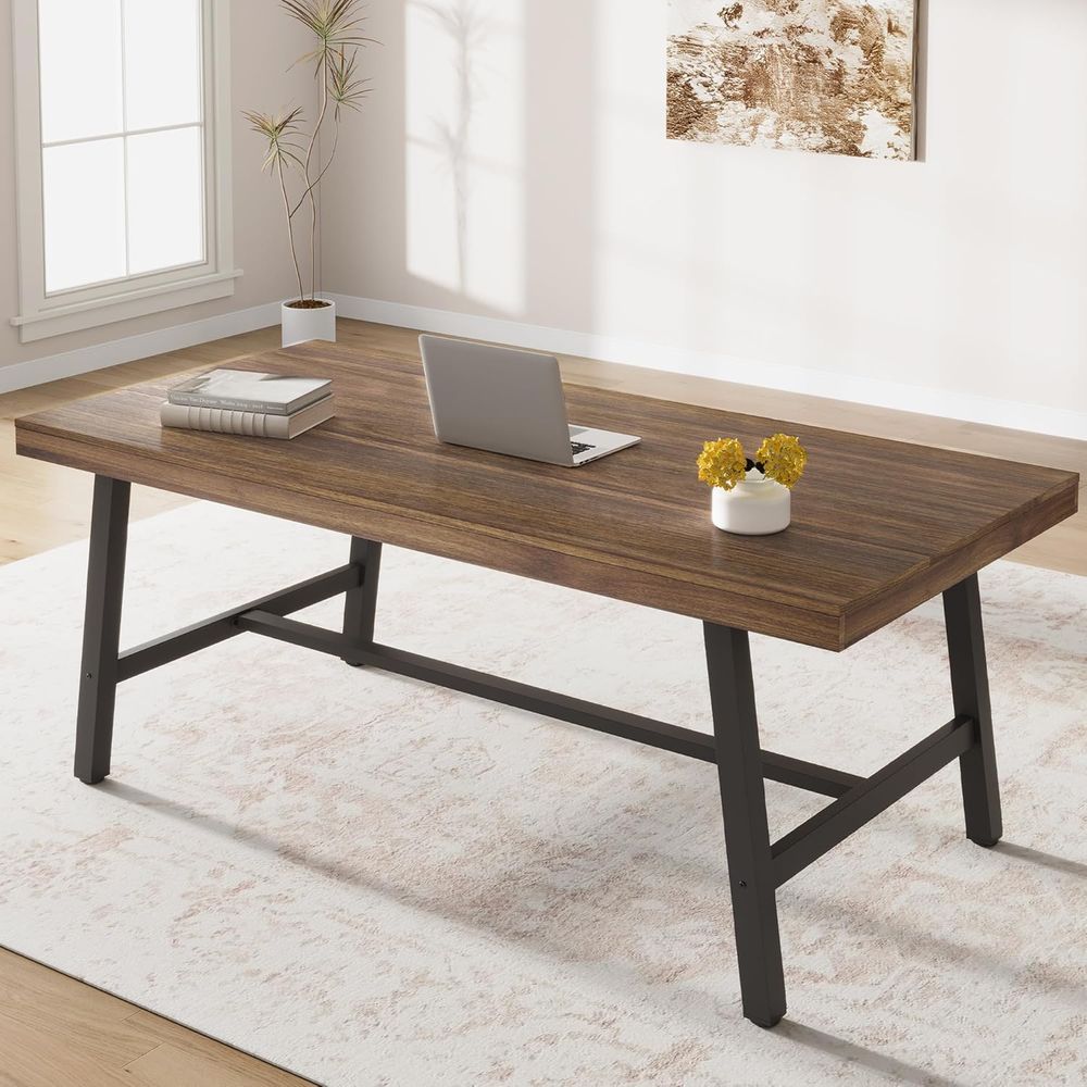 Extra Long Industrial-Style Ru - Dual Monitor Desk Setup recensione e prezzo