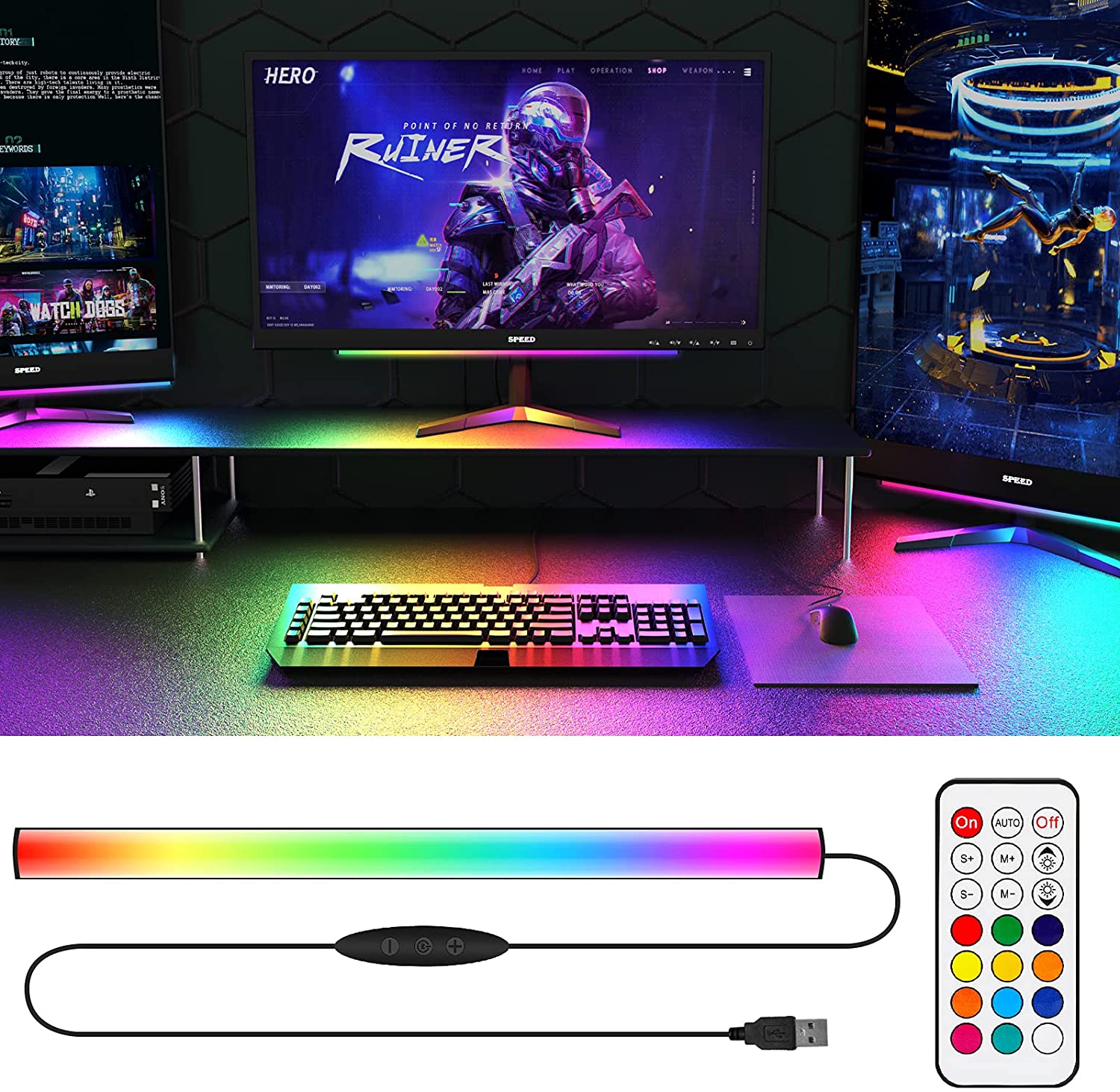 Under Monitor Light Bar RGB Dr - Setup Desk Monitor recensione e prezzo